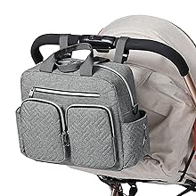 Sac à langer KONO élégant avec poches isothermes biberons