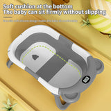 Baignoire bébé pliable avec thermomètre - tapis antidérapant coussin soutien baignoire voyage nouveau-né 0-15 mois