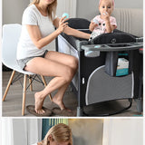 Lit bébé multifonction 0-6 ans - berceuse table à langer berceau pliant installation libre