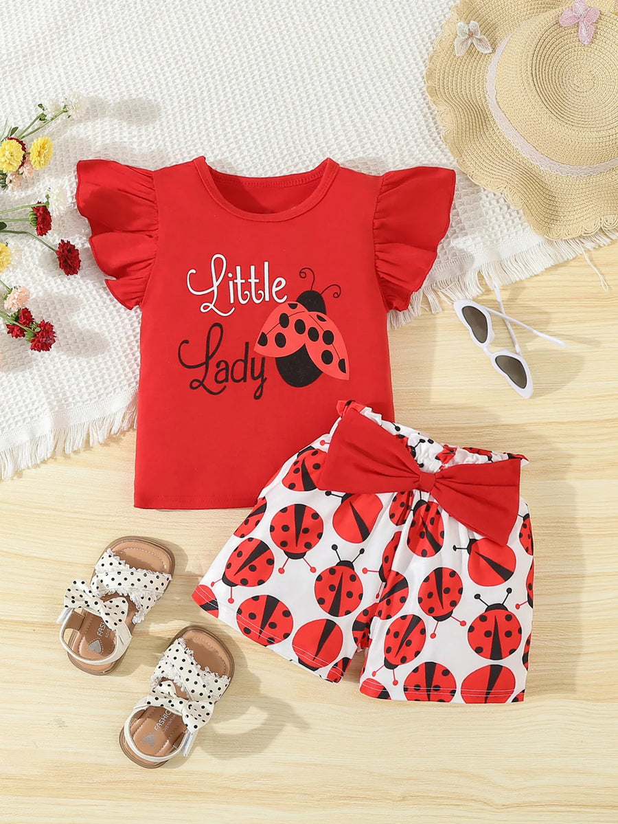 Ensemble 2 pièces bébé fille Bouni — T-shirt coccinelle et short