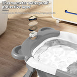 Baignoire bébé pliable Mybooni — Thermomètre intégré tapis antidérapant 0-15M
