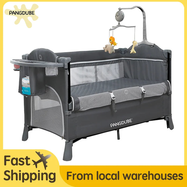 Lit bébé multifonction 0-6 ans Mybooni — Berceau table à langer pliable sans montage
