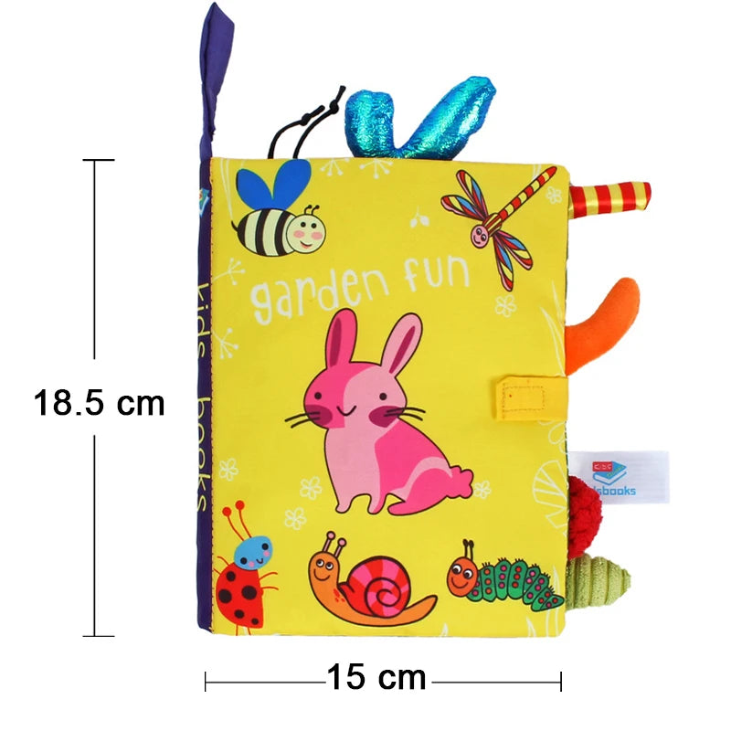Livre tissu animaux queue bébé Mybooni — Jouet cognitif 0-12M