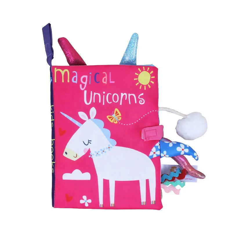Livre tissu bébé animaux Mybooni | Queue grelot éveil sensoriel 0-36M