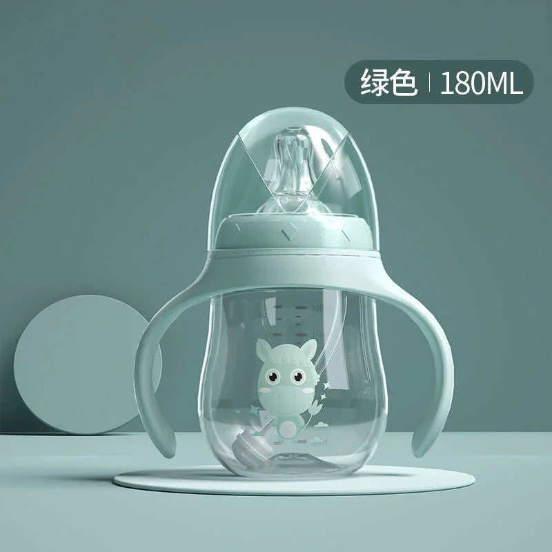 Biberon tasse bébé large calibre bille anti-gravité - double usage lait eau sans BPA