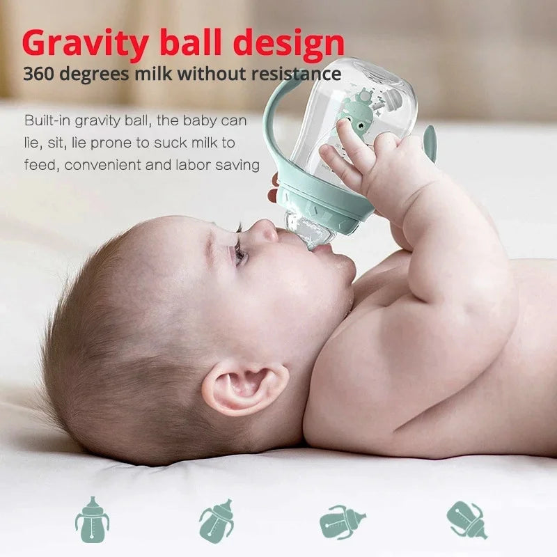 Biberon tasse col large sans BPA Mybooni — Double usage lait et eau
