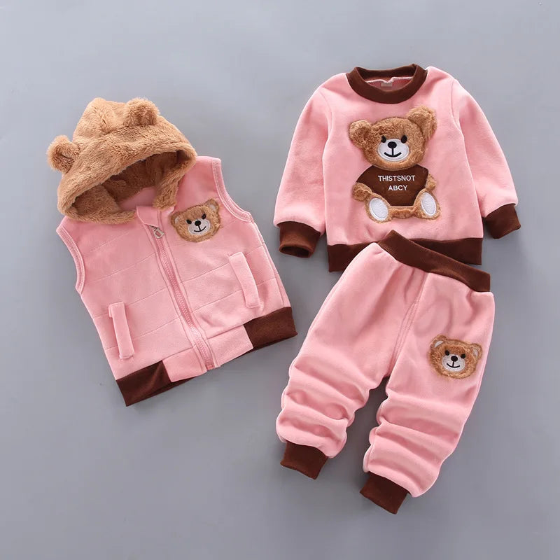 Ensemble sweat à capuche + pantalon bébé garçon/fille - tenue chaude automne-hiver nouveau-né