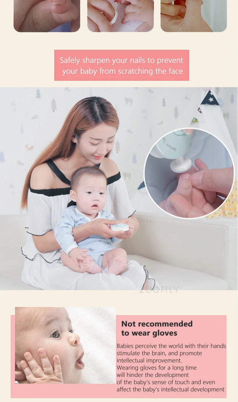 Lime à ongles électrique bébé cartoon - kit manucure pédicure nouveau-né outil soin enfant adulte