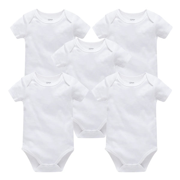 Pack 3 ou 5 bodies manches courtes Mybooni — Coton blanc 0-24 mois