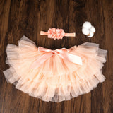 Ensemble tutu tulle bébé fille avec bandeau - culotte Rainbow 2 pièces