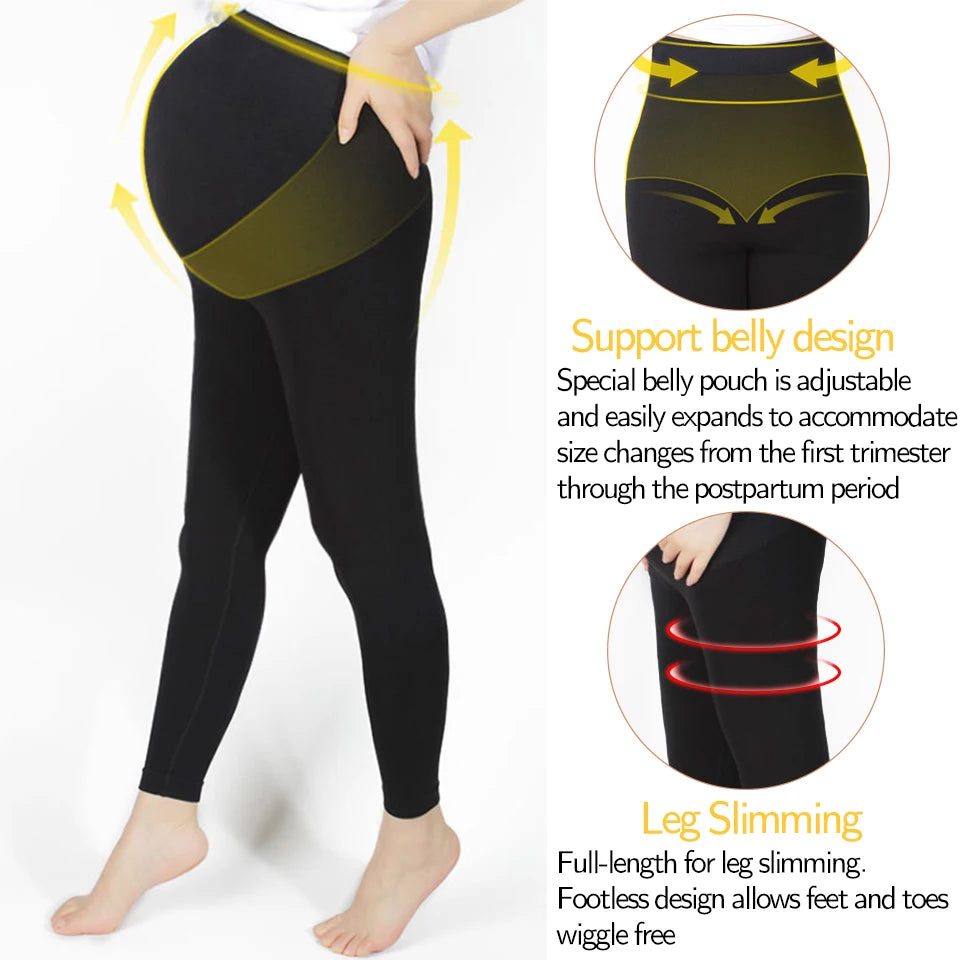 Legging maternité taille haute soutien ventre gainant grossesse