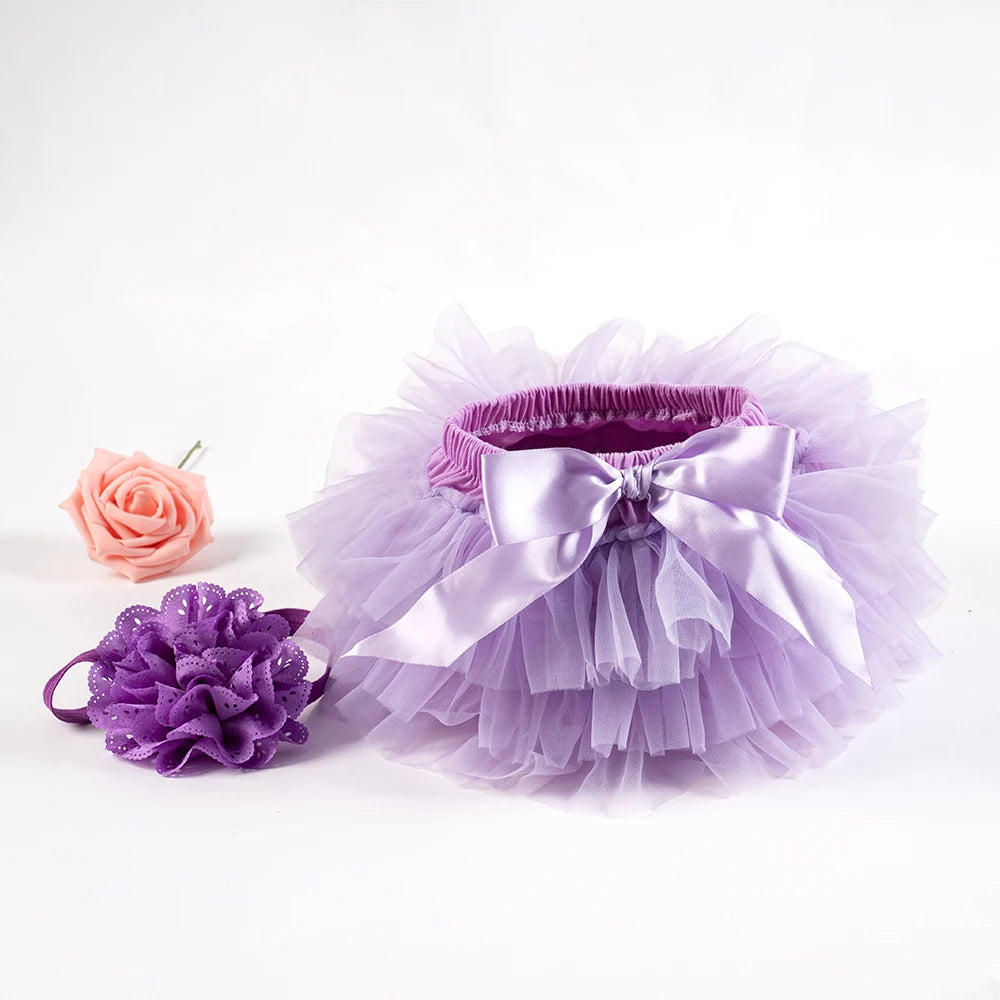 Ensemble tutu tulle bébé fille avec bandeau - culotte Rainbow 2 pièces