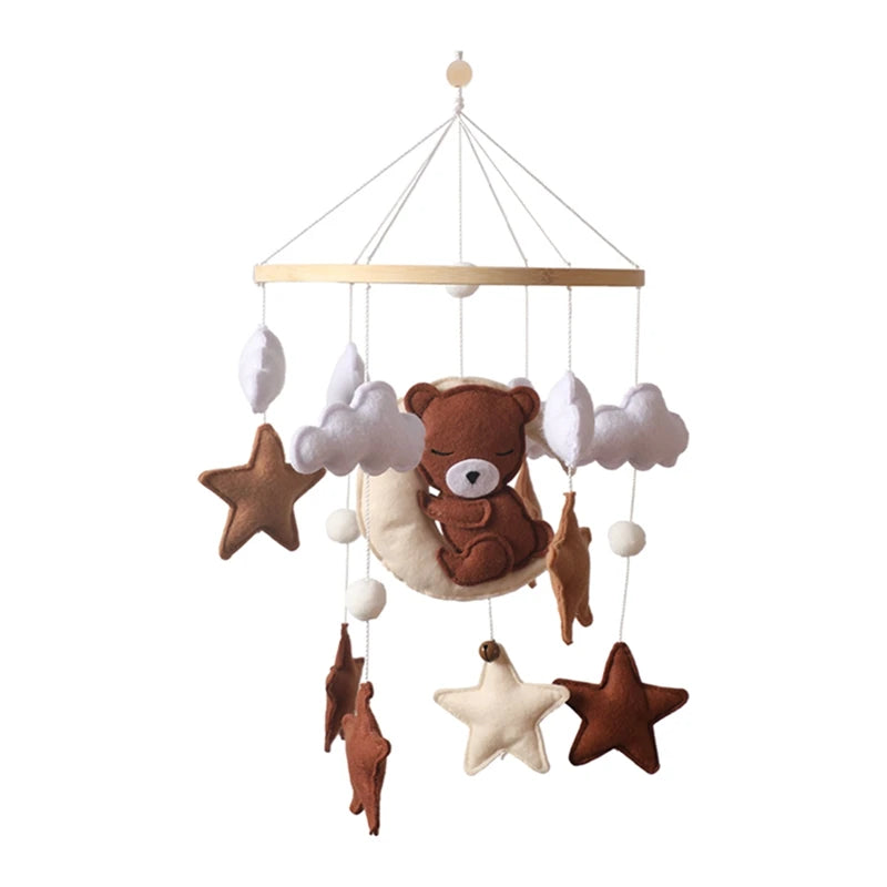 Mobile musical bois lit bébé Mybooni — Hochet suspendu boîte à musique