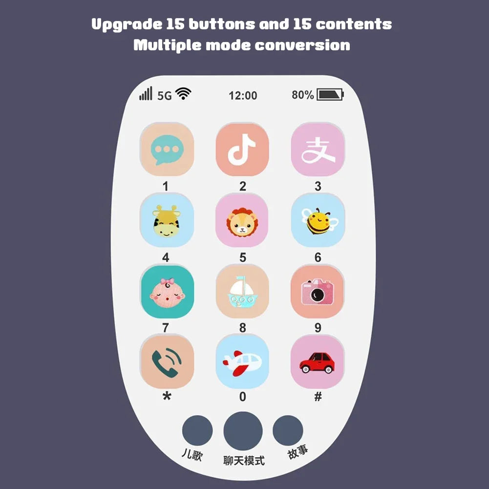 Téléphone jouet bébé bilingue avec anneau dentition et musique - jouet éducatif électronique enfant