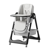 Chaise haute bébé réglable Mybooni — Pliable hauteur ajustable avec roulettes