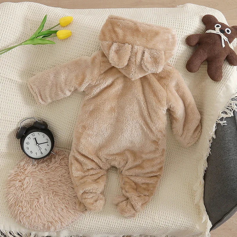 Combinaison bébé automne-hiver peluche chaud - grenouillère cartoon chien/lapin 0-2 ans