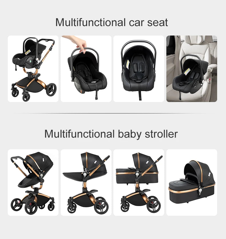Poussette de luxe 3-en-1 Bouni — Avec siège auto pour nouveau-né