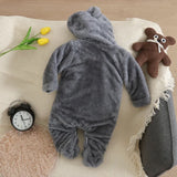 Combinaison bébé automne-hiver peluche chaud - grenouillère cartoon chien/lapin 0-2 ans