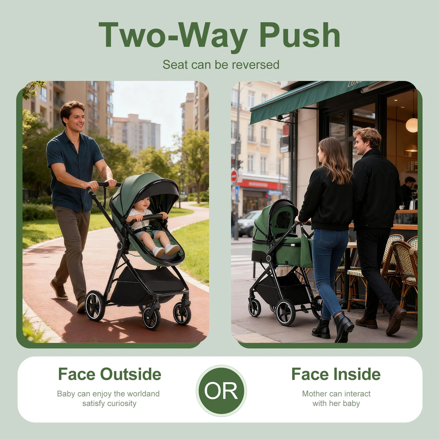 Poussette 3-en-1 pliable Bouni — Norme EU nouveau-né