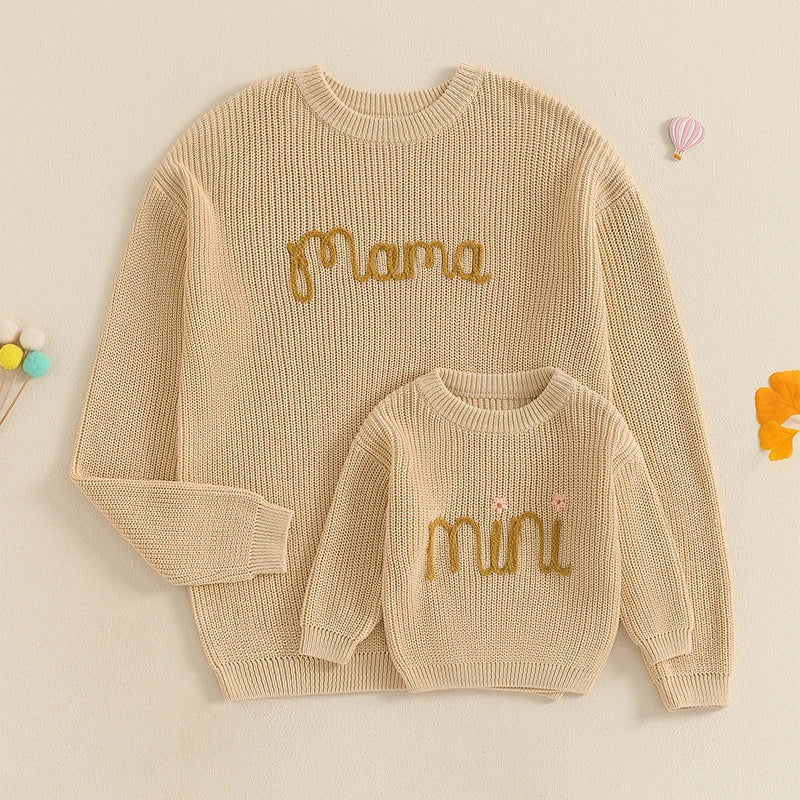 Family Matching Sweaters Mommy and Me Letter Em — vue complémentaire 6