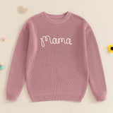 Family Matching Sweaters Mommy and Me Letter Em — vue face | Bouni