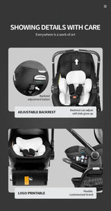 Poussette 4-en-1 Bouni — dossier réglable et logo personnalisable
