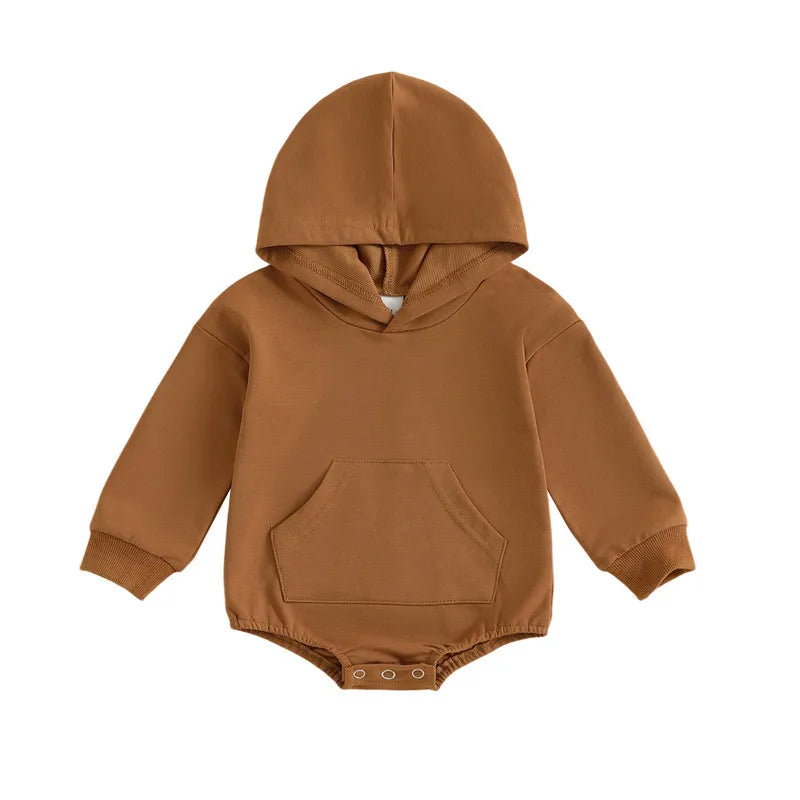 Grenouillère bébé à capuche Mybooni | Poche frontale unisexe 0-24M