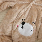 Combinaison bébé automne-hiver peluche chaud - grenouillère cartoon chien/lapin 0-2 ans