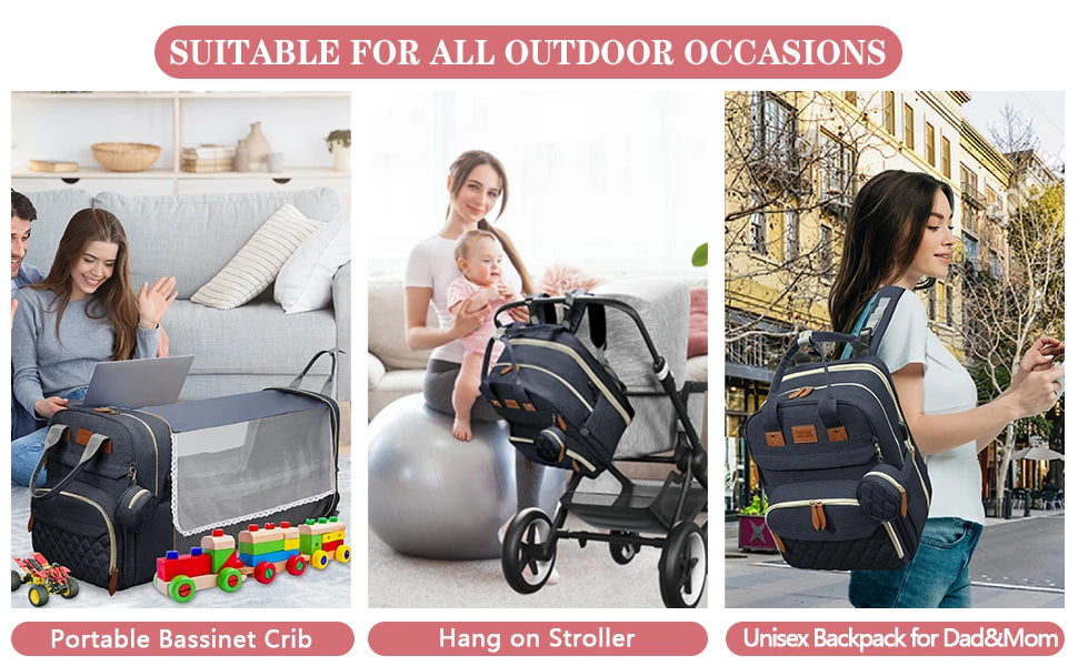 Sac à dos à langer multifonction pour sortie avec bébé