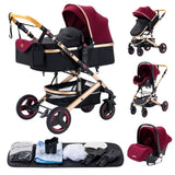 Poussette 3-en-1 multifonction Mybooni — Nacelle pliable légère