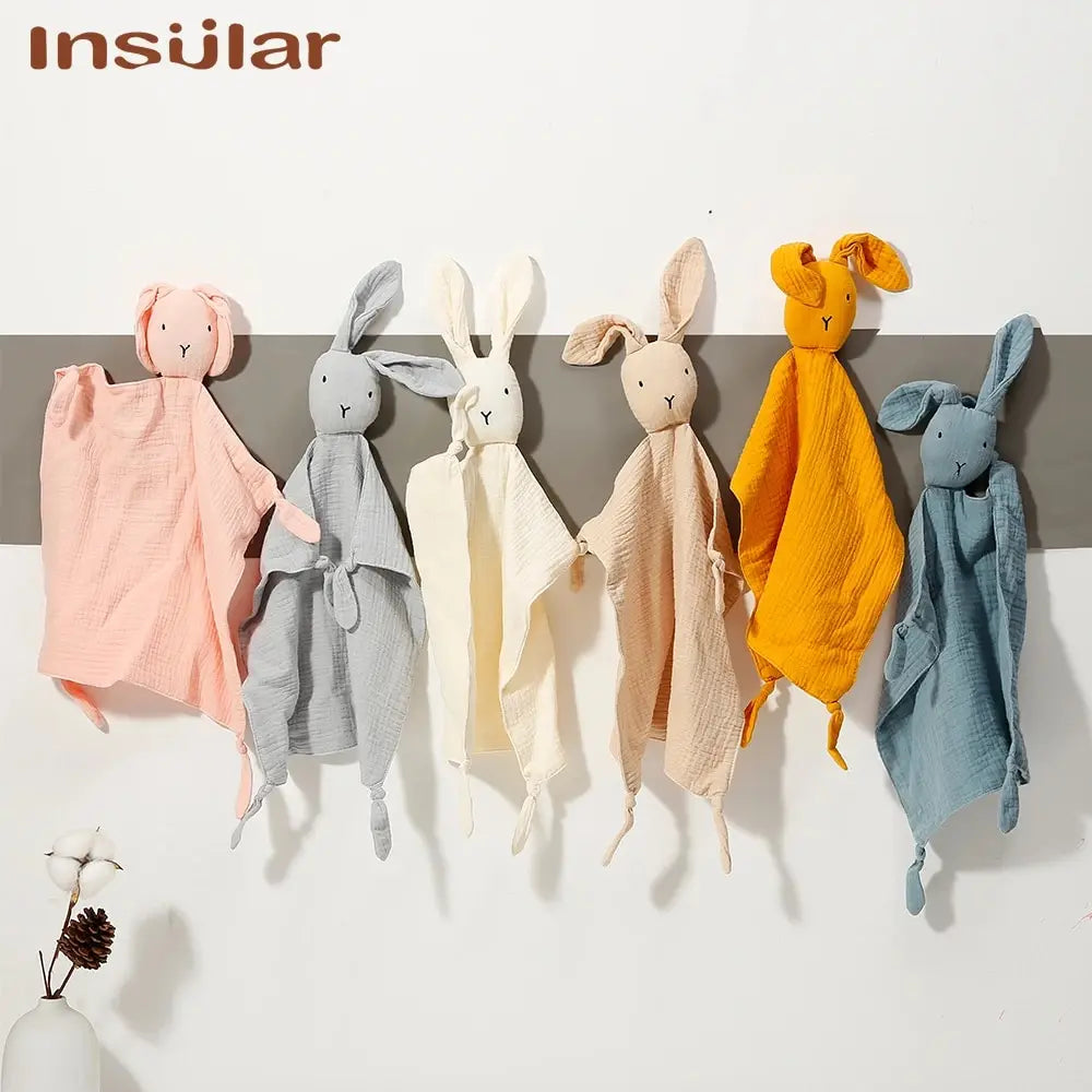 Serviette confort bébé mousseline coton - doudou bandana nouveau-né jouet éveil apaisement sommeil