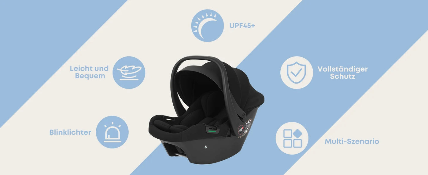 Siège auto bébé BabyVoyage I-Size jusqu'à 12kg - auvent solaire et ISOFIX