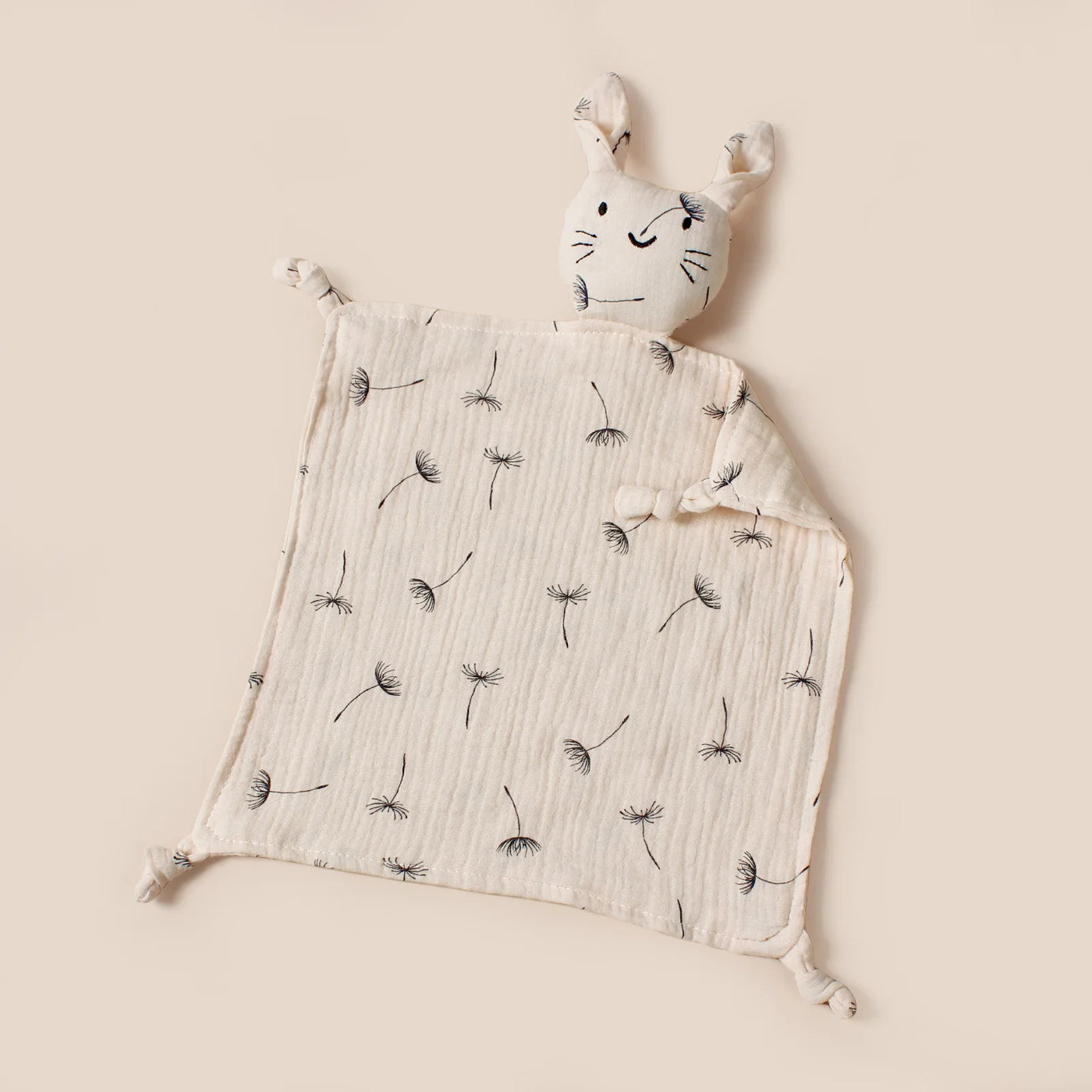 Doudou chat en mousseline coton pour nouveau-né