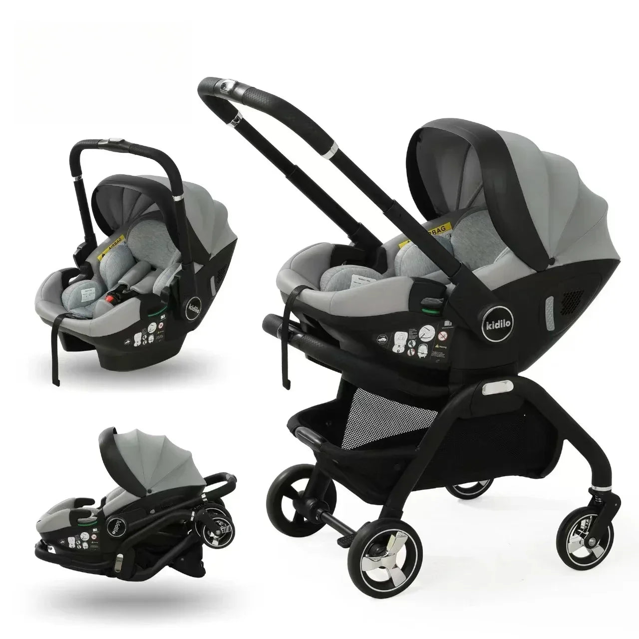 Poussette 4-en-1 Bouni coloris Gris — vue en situation