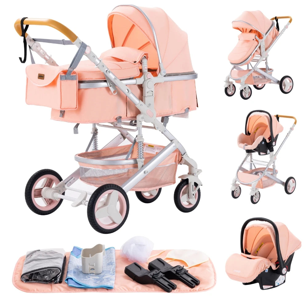 Poussette 3-en-1 multifonction Mybooni — Nacelle pliable légère
