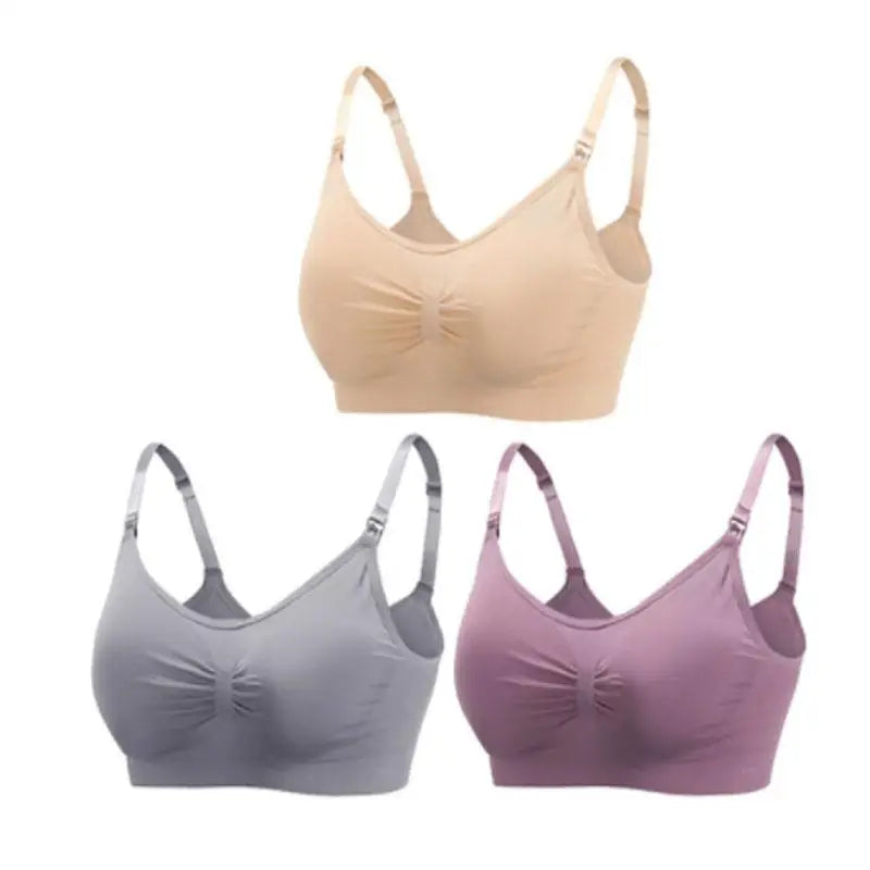 Lot 3 soutiens-gorge d'allaitement coton respirant grande taille push-up