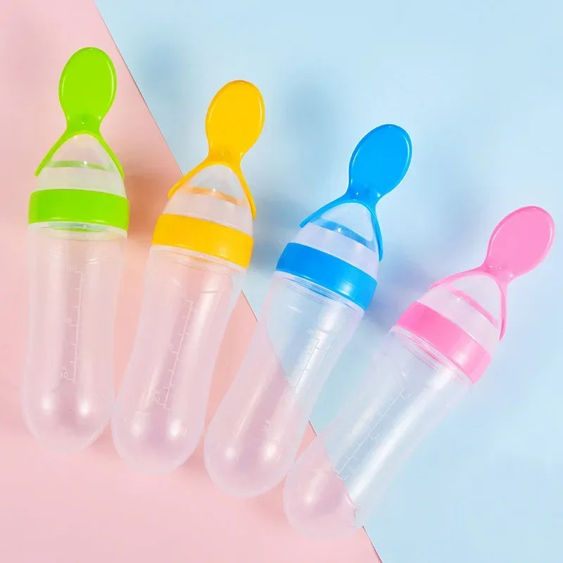 Biberon bébé avec cuillère silicone souple - outil alimentation complémentaire nourrisson toddler