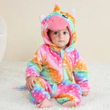 Pyjama combinaison polaire Mybooni — Motif licorne, lapin et dinosaure