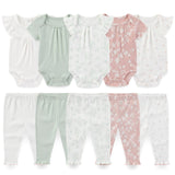 Coffret vêtements bébé 10 pièces Mybooni — Body et pantalon toutes saisons
