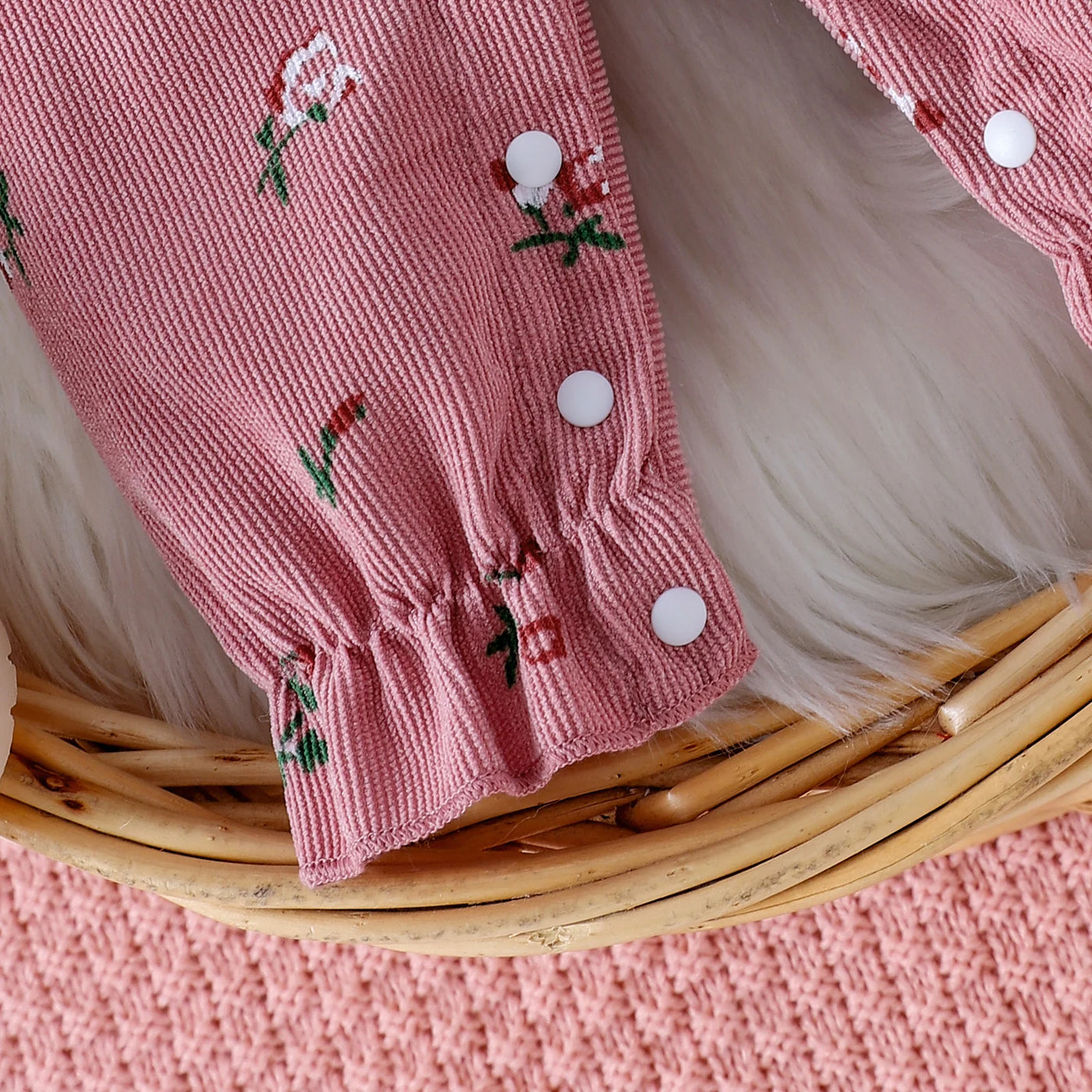 Barboteuse bébé fille floral Mybooni — Grenouillère manches longues avec bandeau