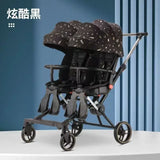 Poussette double légère pliable multifonctionnelle pour jumeaux