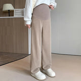 Pantalon maternité jambe large Mybooni — Taille haute décontracté femme enceinte