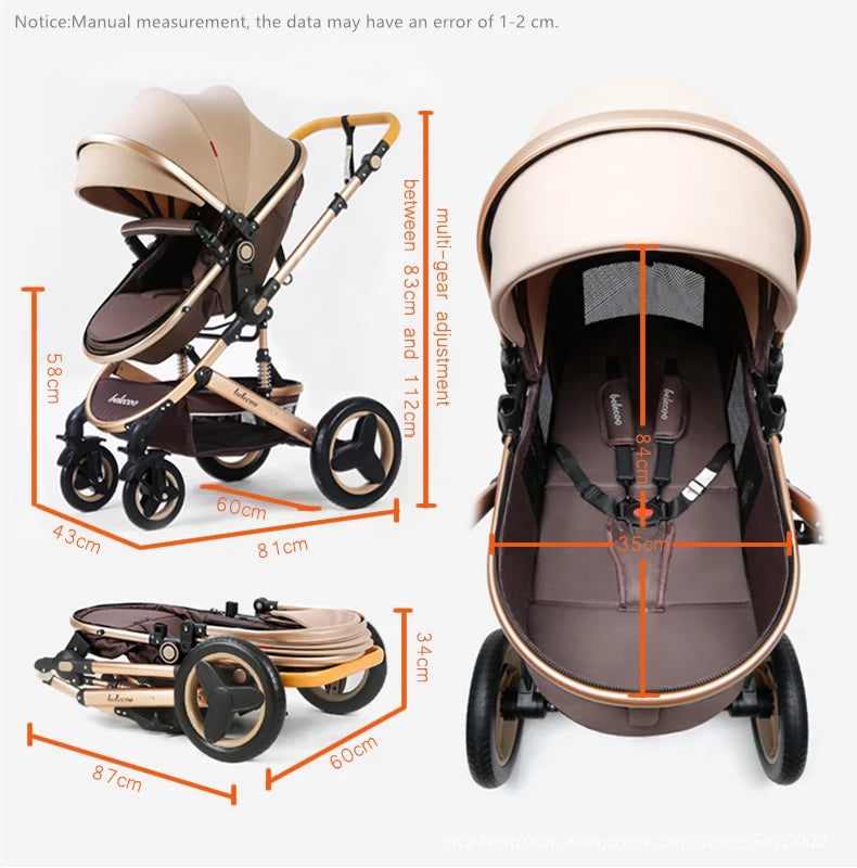 Poussette 3-en-1 pliante multifonctionnelle avec siège de sécurité livraison EU