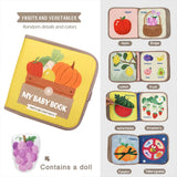 Livre Montessori bébé Mybooni | Activités tissu sensoriel animaux 0-36M