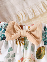 Ensemble 3 pièces bébé fille à volants Bouni — Haut + Short + Bandeau été
