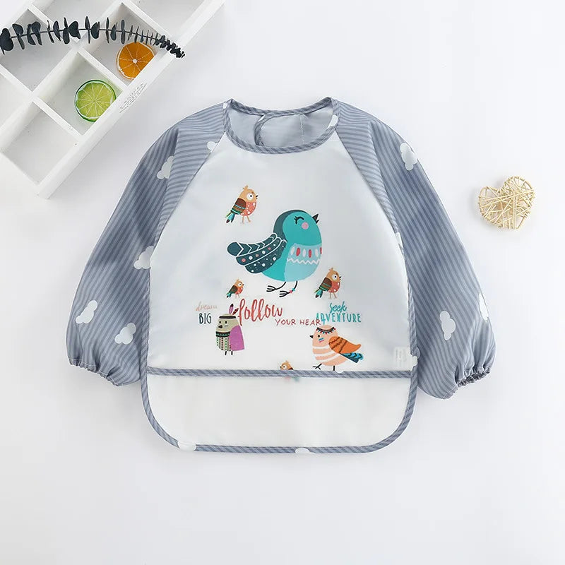 Bavoir imperméable manches longues Mybooni — Tablier repas protection vêtements