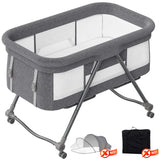 Lit de voyage bébé pliable avec matelas et roulettes silencieuses - cododo XYT-001