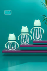 Biberon anti-coliques col large avec bille gravité et tétine silicone