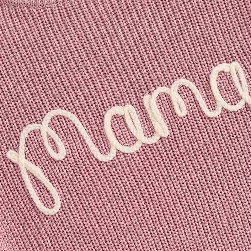 Pull tricoté assorti famille Mybooni — Mère et enfant broderie lettre