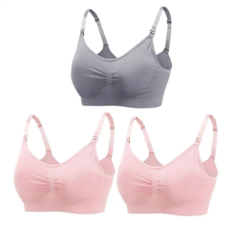 Lot 3 soutiens-gorge d'allaitement coton respirant grande taille push-up